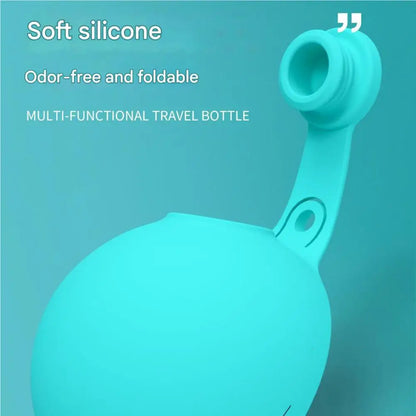 Botella de agua portátil para perros con dispensador integrado y cuenco plegable de silicona. Diseño a prueba de fugas, ideal para senderismo, viajes, y paseos